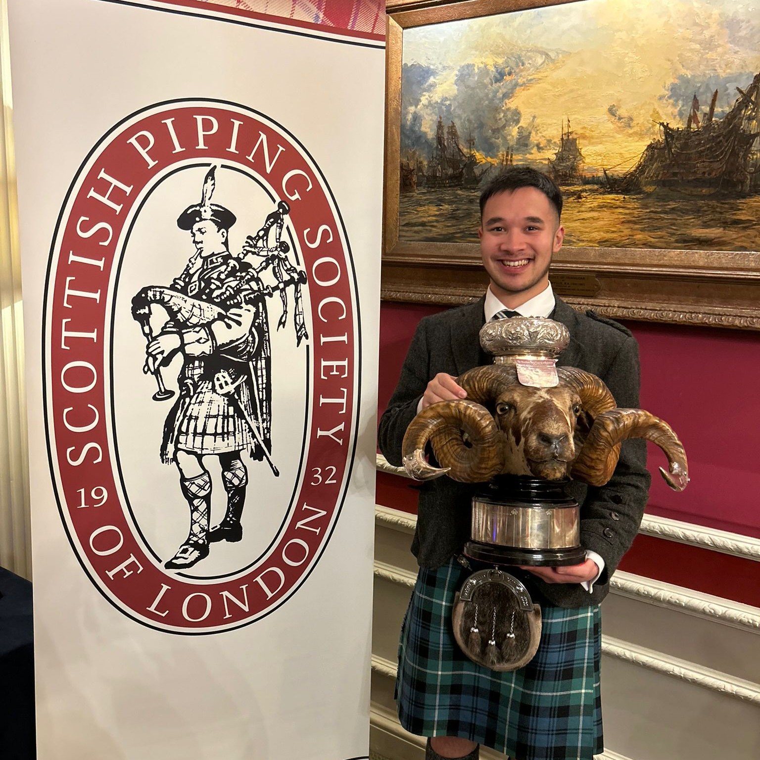 Calum Brown at a piping competition